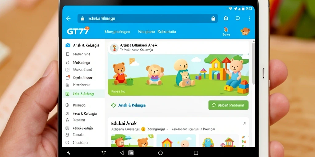 Antarmuka edukatif yang ramah dan interaktif untuk anak-anak.