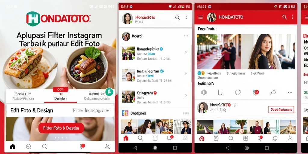 Antarmuka HONDATOTO yang menawan dengan filter Instagram yang menarik.
